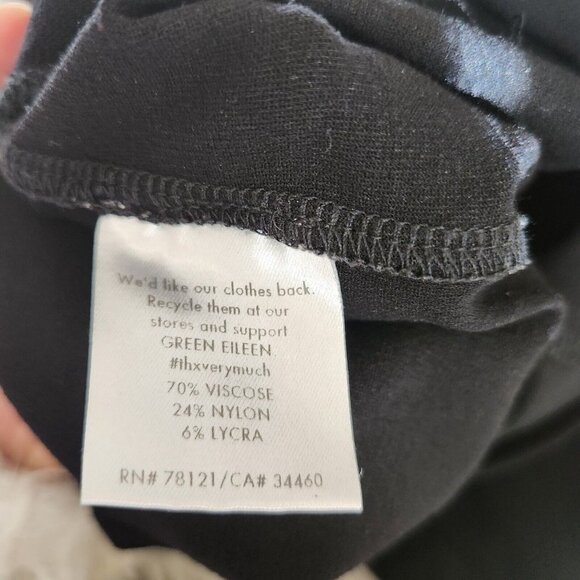 Eileen Fisher Womens Elastic Waist Pull on Pants Sz Small Black Ankle Viscose - Picture 8 of 9